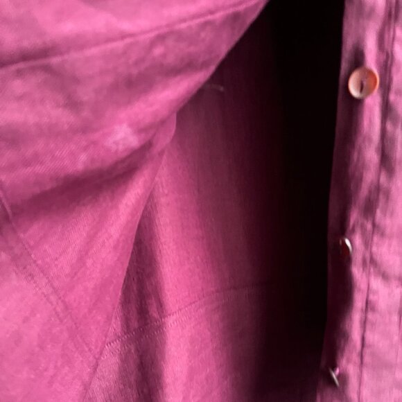 Kenzo Paris Deep Purple Linen Button Top - Picture 4 of 10